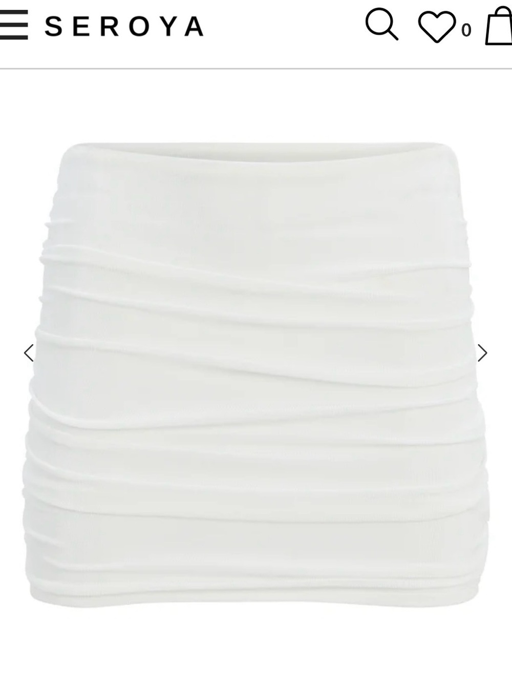 NWT SER.O.YA Loretta Skirt White Ruched Skirt